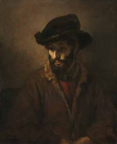 Un uomo barbuto con cappello, c. 1655-1660 da Rembrandt Harmensz. van Rijn
