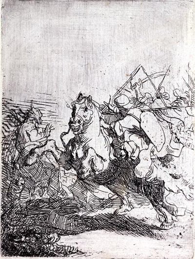 Una battaglia di cavalleria da Rembrandt Harmensz. van Rijn