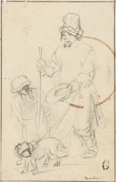 Un ragazzo mendicante cieco e un cane da Rembrandt van Rijn