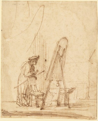 Un artista nel suo studio da Rembrandt Harmensz. van Rijn