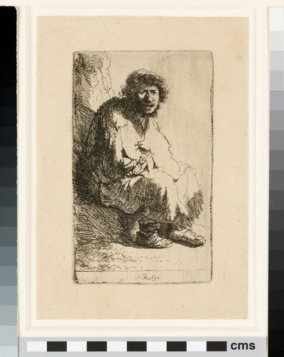 Mendicante seduto su una sponda da Rembrandt van Rijn