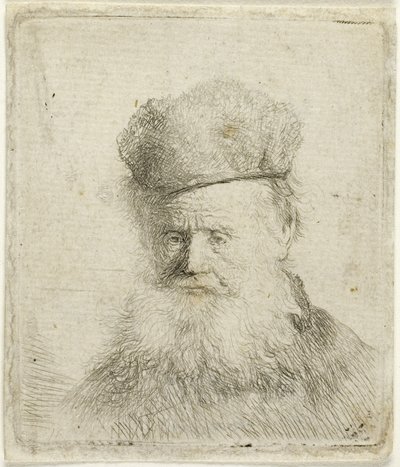 Busto di un Vecchio con Cappello di Pelliccia e Barba Fluente, c.1631 da Rembrandt Harmensz. van Rijn
