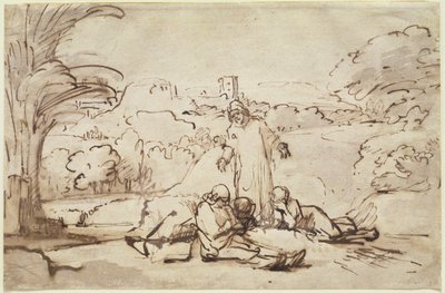 Cristo trova gli apostoli addormentati, c.1654 da Rembrandt van Rijn