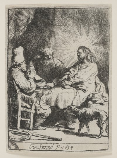 Cristo a Emmaus: la lastra più piccola da Rembrandt van Rijn