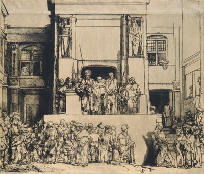 Cristo presentato al popolo: piatto oblungo da Rembrandt van Rijn