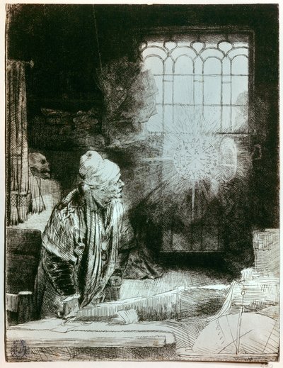 Dottor Faust nel suo laboratorio da Rembrandt van Rijn