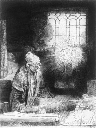 Dottor Faust nel suo studio da Rembrandt van Rijn