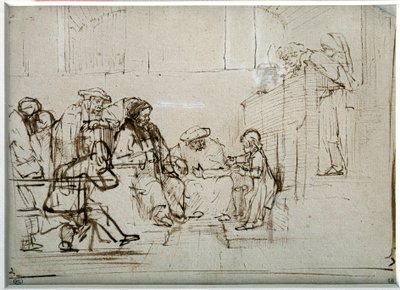 Gesù bambino con i dottori da Rembrandt van Rijn