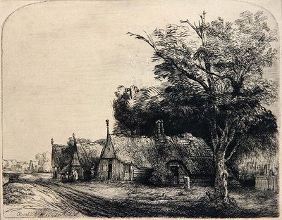 Paesaggio con Tre Capanni da Rembrandt Harmensz. van Rijn