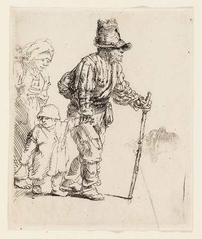 Famiglia di contadini in viaggio, c.1652 da Rembrandt Harmensz. van Rijn