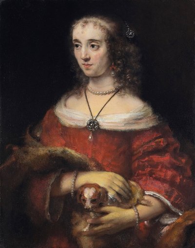 Ritratto di una signora con un cane da grembo da Rembrandt Harmensz. van Rijn