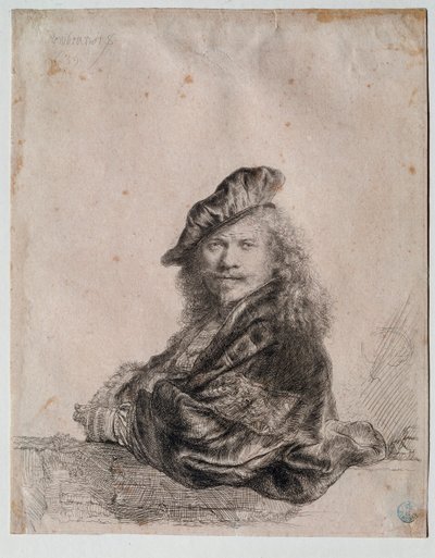 Autoritratto Dipinto di Rembrandt Harmenszoon van Rijn (1606-1669) 1639 da Rembrandt van Rijn
