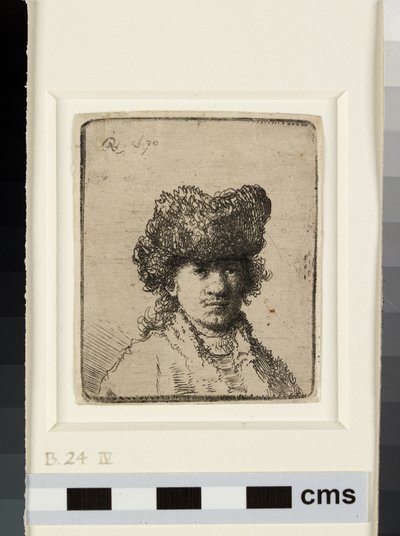 Autoritratto con berretto di pelliccia da Rembrandt van Rijn