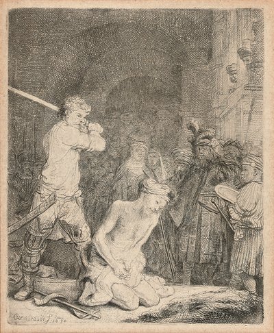 La decapitazione di Giovanni Battista, 1640 da Rembrandt van Rijn