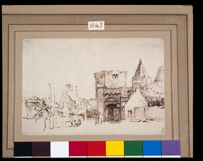 La Rijnpoort a Rhenen in Gheldria, c.1649 da Rembrandt Harmensz. van Rijn
