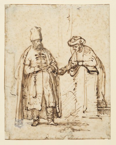 Due uomini in discussione da Rembrandt van Rijn