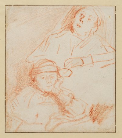 Due studi di Saskia, circa 1636 - 1637 da Rembrandt van Rijn