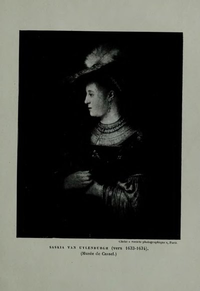 Saskia con un cappello rosso da Rembrandt van Rijn