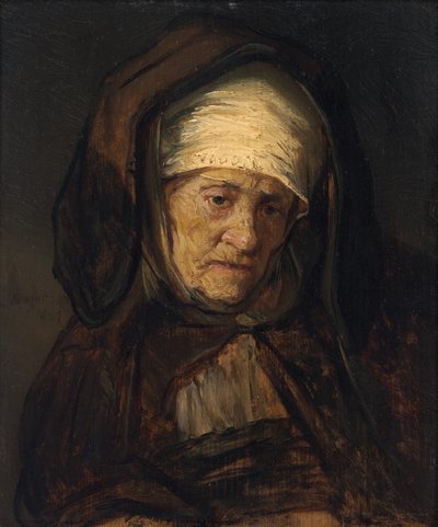 Testa di una Donna Anziana da Rembrandt Workshop
