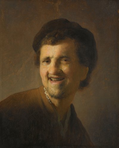 Giovane che ride (busto) da Rembrandt van Rijn (circle of)