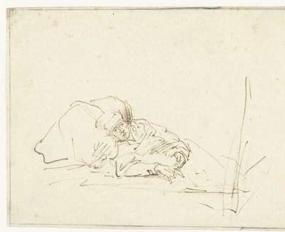 Saskia malata a letto da Rembrandt van Rijn (copy after)