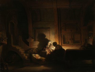 La Sacra Famiglia di notte da Rembrandt van Rijn (workshop of)