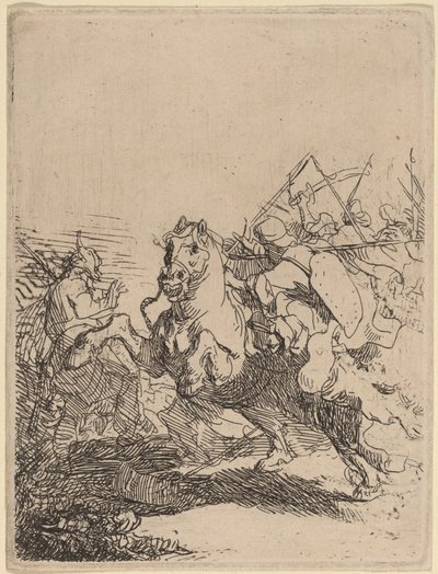 Una lotta di cavalleria da Rembrandt van Rijn
