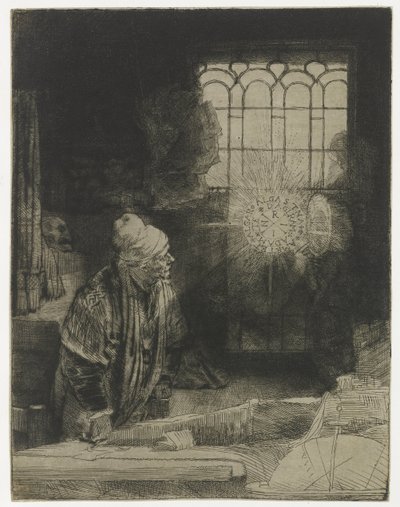 Studioso nel suo studio da Rembrandt van Rijn