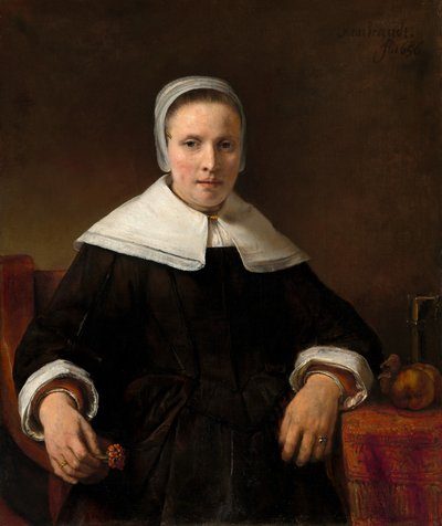 Donna che tiene un garofano, 1656 da Rembrandt van Rijn