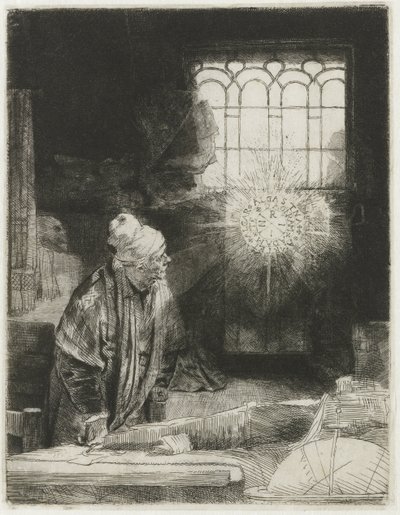 Uno studioso nel suo studio da Rembrandt van Rijn