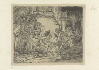 Adorazione dei pastori: con la lampada a olio da Rembrandt van Rijn