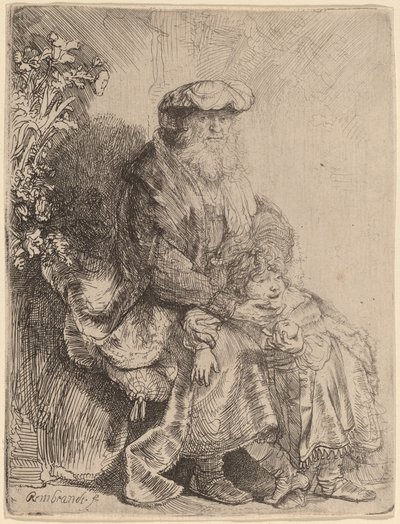 Abramo accarezza Isacco da Rembrandt van Rijn