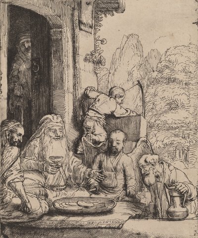 Abramo che intrattiene gli angeli, 1656 da Rembrandt van Rijn