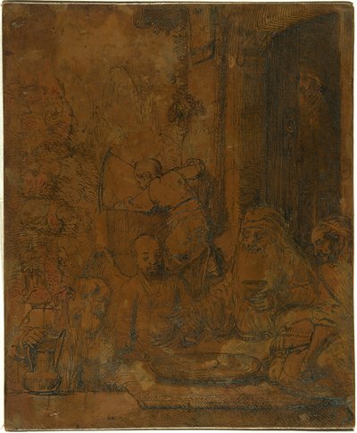 Abramo che ospita gli angeli [recto] da Rembrandt van Rijn