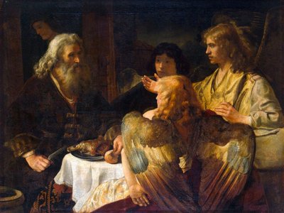 Abramo e i tre angeli, 1630s da Rembrandt van Rijn