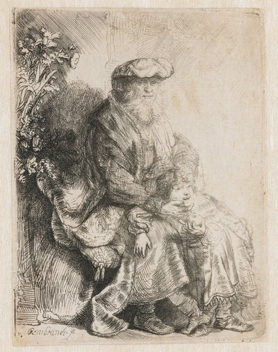 Abramo accarezza Isacco da Rembrandt van Rijn