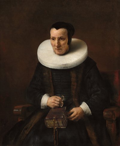 Una vecchia signora con un libro, 1637 da Rembrandt van Rijn