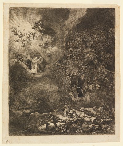 Angelo che appare ai pastori da Rembrandt van Rijn