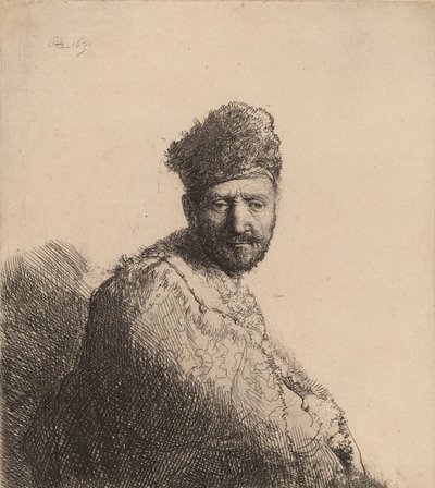 Uomo barbuto, con cappello e veste orientale: il padre dell