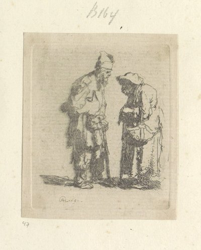 Mendicante e mendicante in conversazione da Rembrandt van Rijn