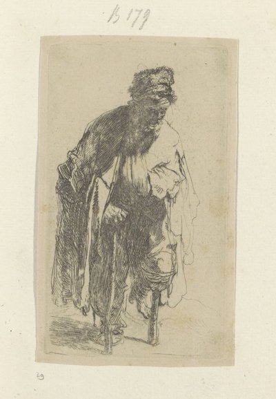 Mendicante con una gamba di legno da Rembrandt van Rijn