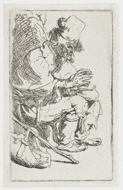 Un mendicante che si scalda le mani da Rembrandt van Rijn