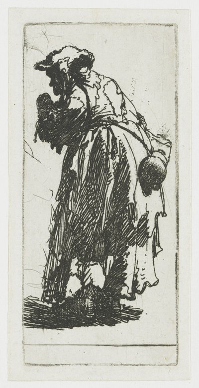 Mendicante con una zucca da Rembrandt van Rijn