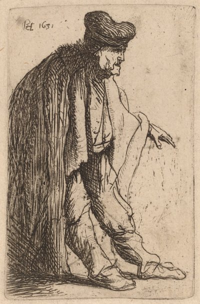 Mendicante con la mano sinistra estesa da Rembrandt van Rijn