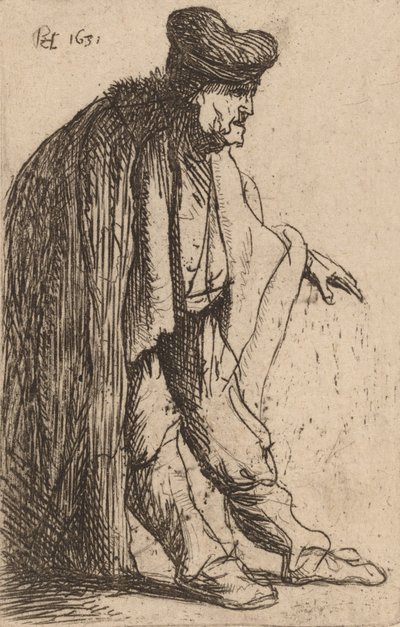 Mendicante con la mano sinistra estesa da Rembrandt van Rijn