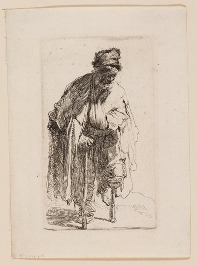 Mendicante con una gamba di legno da Rembrandt van Rijn
