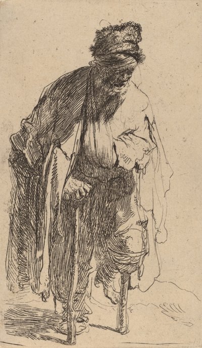 Mendicante con una Gamba di Legno da Rembrandt van Rijn