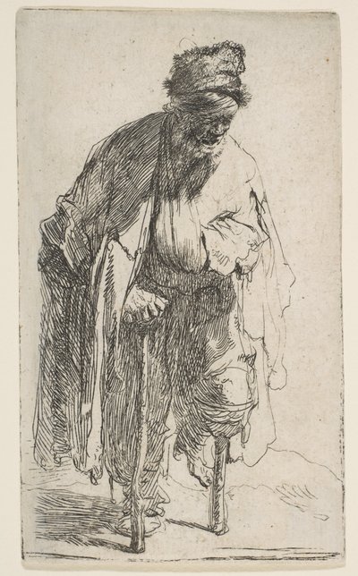 Mendicante con una gamba di legno da Rembrandt van Rijn