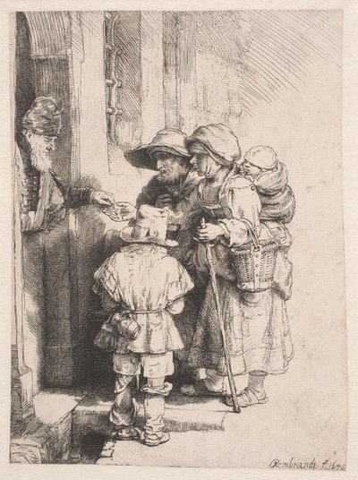 Mendicanti che ricevono l