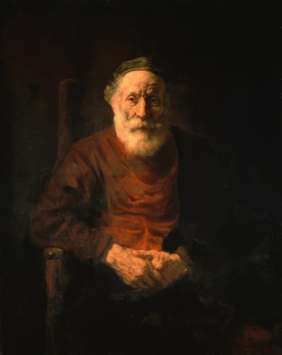 Ritratto di un vecchio in abito rosso da Rembrandt van Rijn